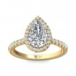 FlyerFit® 14K Yellow Gold Micropave Halo Engagement Ring