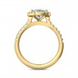 FlyerFit® 14K Yellow Gold Micropave Halo Engagement Ring