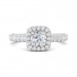 FlyerFit® 14K White Gold Micropave Halo Engagement Ring