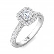 FlyerFit® 14K White Gold Micropave Halo Engagement Ring