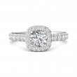 FlyerFit® 14K White Gold Micropave Halo Engagement Ring