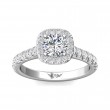 FlyerFit® 14K White Gold Micropave Halo Engagement Ring