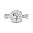 FlyerFit® 14K White Gold Micropave Halo Engagement Ring