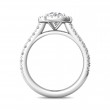 FlyerFit® 14K White Gold Micropave Halo Engagement Ring