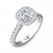 FlyerFit® 14K White Gold Micropave Halo Engagement Ring