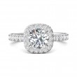 FlyerFit® 18K White Gold Micropave Halo Engagement Ring