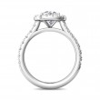 FlyerFit® 18K White Gold Micropave Halo Engagement Ring