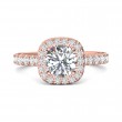 FlyerFit® 14K Pink Gold Micropave Halo Engagement Ring