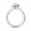 FlyerFit® 14K White Gold Shank And Platinum Top Micropave Halo Engagement Ring