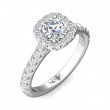 FlyerFit® 14K White Gold Micropave Halo Engagement Ring