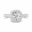 FlyerFit® Platinum Micropave Halo Engagement Ring