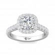 FlyerFit® Platinum Micropave Halo Engagement Ring