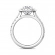 FlyerFit® Platinum Micropave Halo Engagement Ring