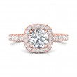 FlyerFit® 14K Pink Gold Micropave Halo Engagement Ring