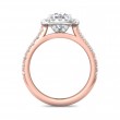 FlyerFit® 14K Pink Gold Shank And White Gold Top Micropave Halo Engagement Ring