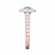 FlyerFit® 14K Pink Gold Shank And White Gold Top Micropave Halo Engagement Ring