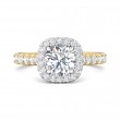 FlyerFit® 14K Yellow and 14K White Gold Micropave Halo Engagement Ring