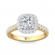 FlyerFit® 14K Yellow and 14K White Gold Micropave Halo Engagement Ring