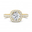 FlyerFit® 18K Yellow Gold Micropave Halo Engagement Ring