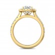 FlyerFit® 18K Yellow Gold Micropave Halo Engagement Ring