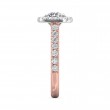 FlyerFit® 18K Pink Gold Shank And White Gold Top Micropave Halo Engagement Ring