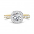 FlyerFit® 14K Yellow and 14K White Gold Micropave Halo Engagement Ring