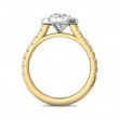 FlyerFit® 14K Yellow and 14K White Gold Micropave Halo Engagement Ring