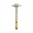 FlyerFit® 14K Yellow and 14K White Gold Micropave Halo Engagement Ring