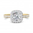 FlyerFit® 14K Yellow and 14K White Gold Micropave Halo Engagement Ring