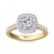 FlyerFit® 14K Yellow and 14K White Gold Micropave Halo Engagement Ring