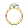 FlyerFit® 14K Yellow and 14K White Gold Micropave Halo Engagement Ring