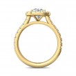 FlyerFit® 18K Yellow Gold Micropave Halo Engagement Ring