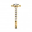 FlyerFit® 18K Yellow Gold Micropave Halo Engagement Ring