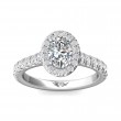 FlyerFit® 14K White Gold Micropave Halo Engagement Ring