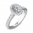 FlyerFit® 14K White Gold Micropave Halo Engagement Ring