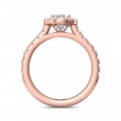 FlyerFit® 18K Pink Gold Micropave Halo Engagement Ring