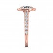 FlyerFit® 18K Pink Gold Micropave Halo Engagement Ring