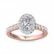 FlyerFit® 18K Pink Gold Shank And White Gold Top Micropave Halo Engagement Ring