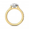 FlyerFit® 18K Yellow Gold Shank And White Gold Top Micropave Halo Engagement Ring