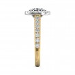 FlyerFit® 18K Yellow Gold Shank And White Gold Top Micropave Halo Engagement Ring