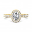 FlyerFit® 18K Yellow Gold Micropave Halo Engagement Ring