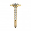 FlyerFit® 18K Yellow Gold Micropave Halo Engagement Ring