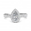 FlyerFit® 18K White Gold Micropave Halo Engagement Ring