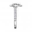 FlyerFit® 18K White Gold Micropave Halo Engagement Ring