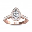 FlyerFit® 14K Pink Gold Micropave Halo Engagement Ring