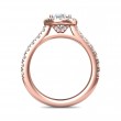 FlyerFit® 14K Pink Gold Micropave Halo Engagement Ring