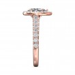 FlyerFit® 14K Pink Gold Micropave Halo Engagement Ring