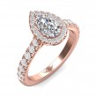 FlyerFit® 14K Pink Gold Micropave Halo Engagement Ring