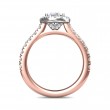 FlyerFit® 18K Pink Gold Shank And White Gold Top Micropave Halo Engagement Ring