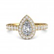 FlyerFit® 14K Yellow Gold Micropave Halo Engagement Ring